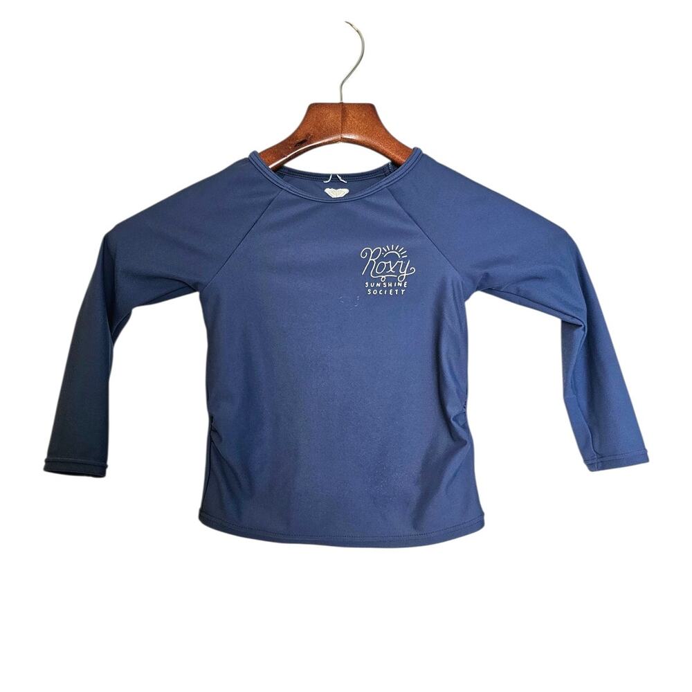 Roxy Girl Toddler Blue Rashguard Surf Swim Beach Top with Long Sleeves